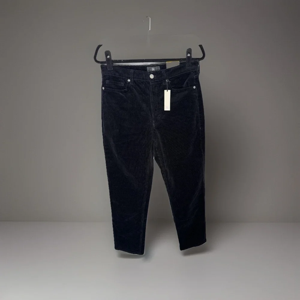 Banana Republic Women's Sz 29 Black High‎ Rise Straight Fit  Corduroy NWT